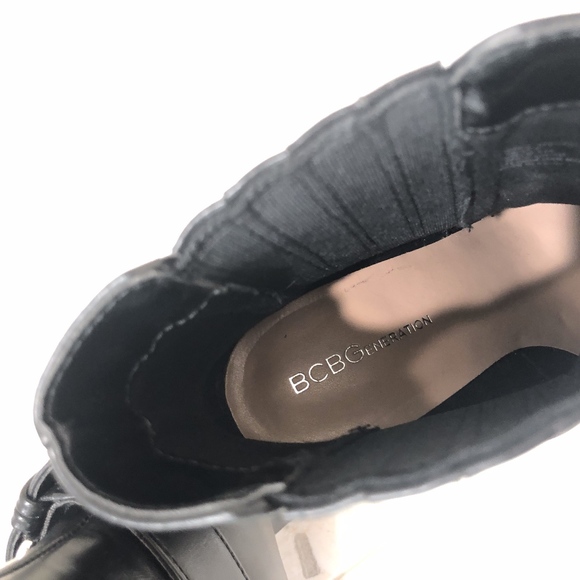 BCBGeneration {7.5} Booties Vegan Black Block Heel - Picture 5 of 7